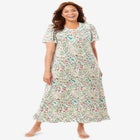 Long Floral Print Cotton Gown image number null