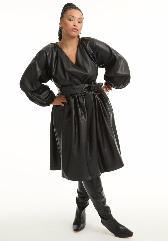 Faux Leather Dress image number 0