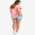 Mid-Rise Stretch Denim Bermuda Shorts image number null