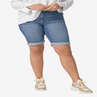 Stretch Denim Mid-rise Bermuda Shorts image number null