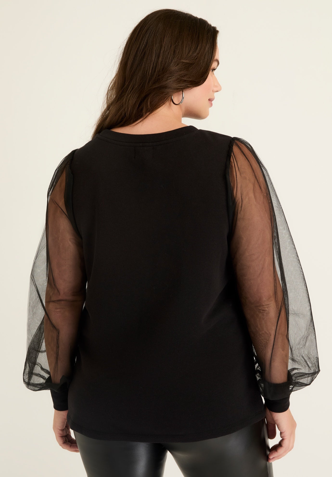 Puff-Sleeve French Terry Sweatshirt image number 1