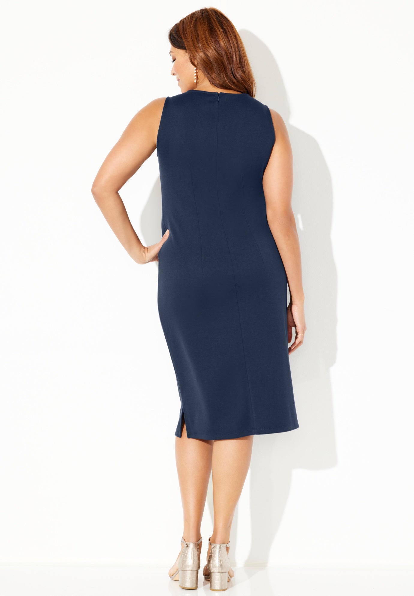Ponte Sleeveless Shift Dress image number 1