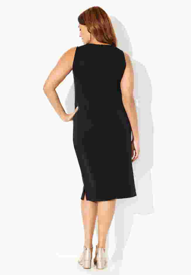 Ponte Sleeveless Shift Dress image number 1
