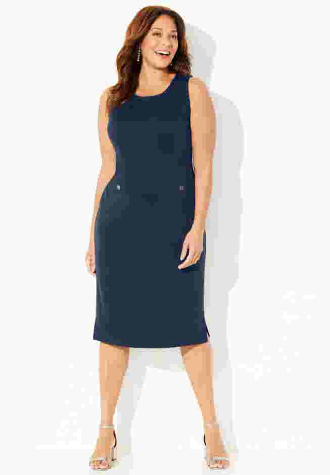 Ponte Sleeveless Shift Dress image number 0