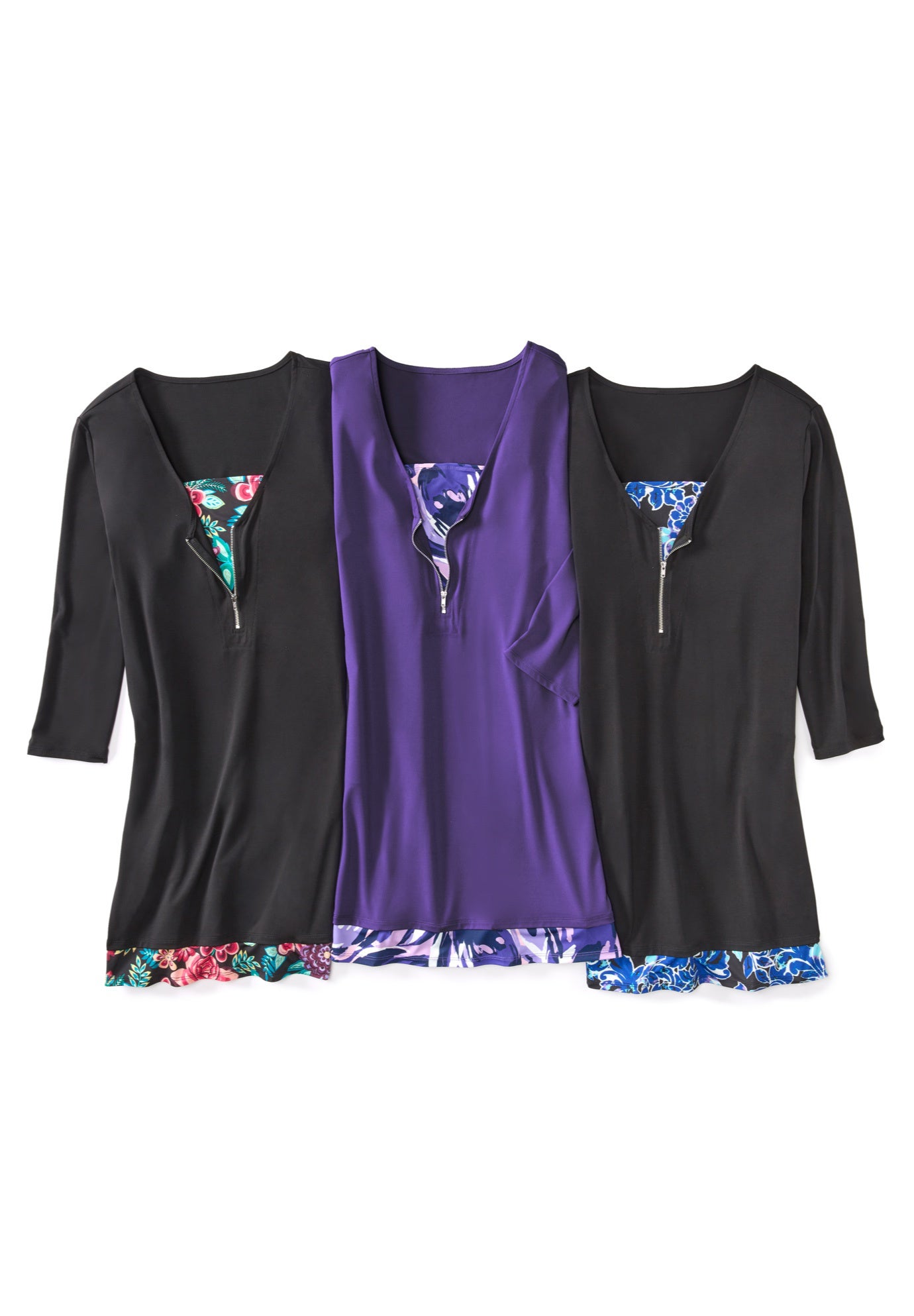 Half-Zip V-Neck Tunic Duet image number 1