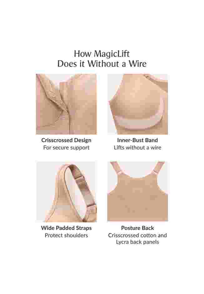 Glamorise® Magic Lift® Front-Close Posture Wireless Bra 1265 image number 3
