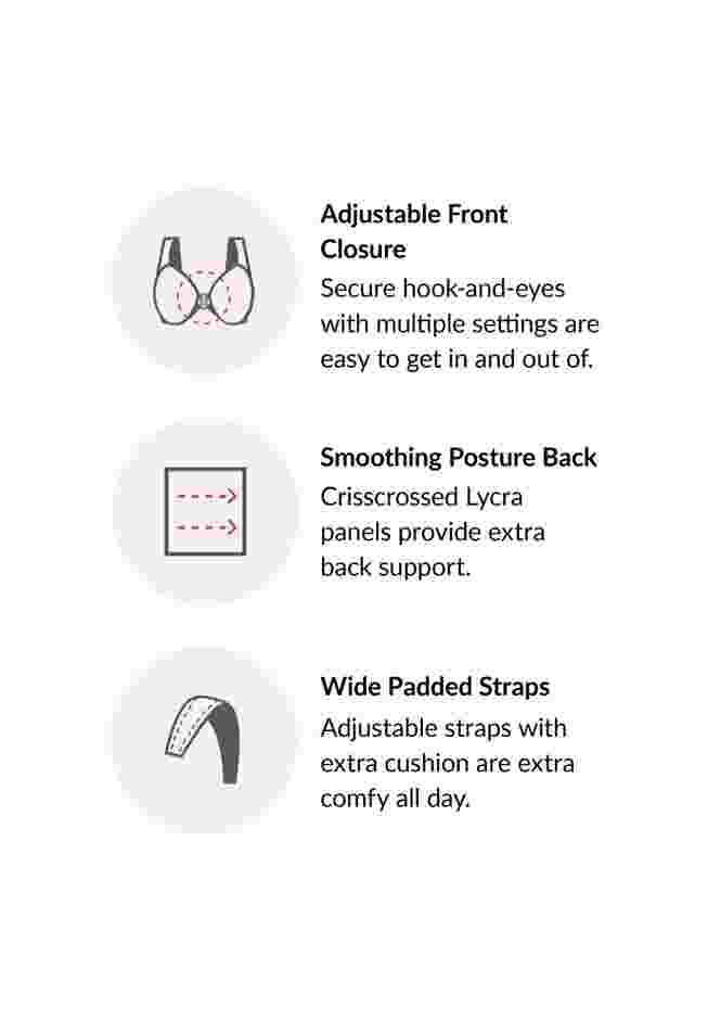 Glamorise® Magic Lift® Front-Close Posture Wireless Bra 1265 image number 4