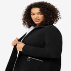 Stretch Crepe Zip Front A Line Back Pleat Coat image number null