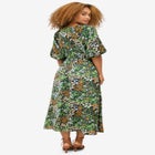 Satin Keyhole Empire Midi Dress image number null