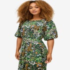 Satin Keyhole Empire Midi Dress image number null