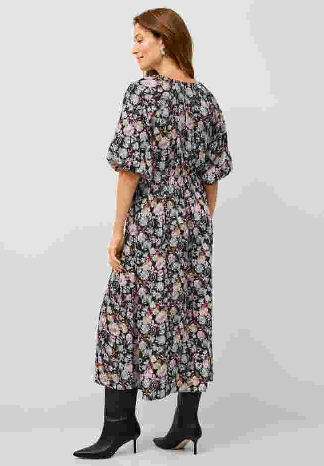Satin Keyhole Empire Midi Dress image number 1