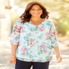 Ruffle Neck Peasant Blouse image number null