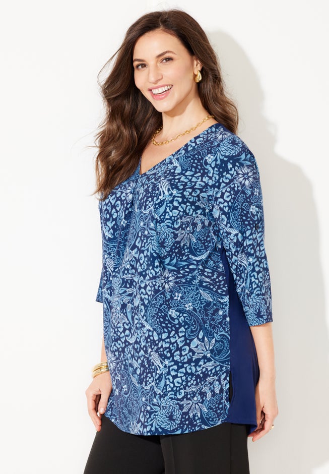 V-Neck Pleated Tunic image number 2