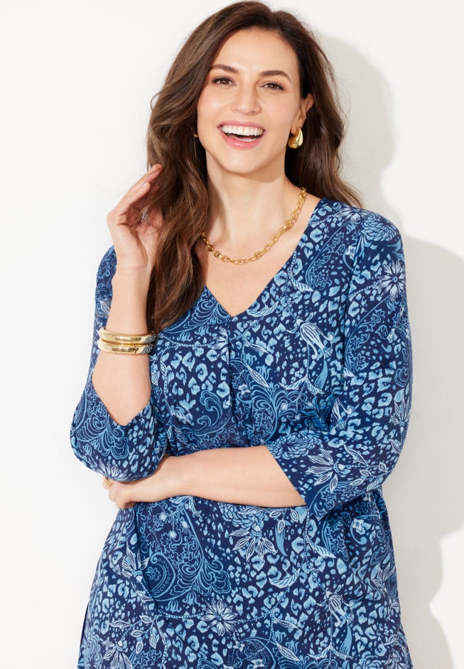 V-Neck Pleated Tunic image number 3