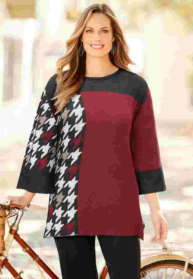 Jacquard Colorblock Pullover image number 0
