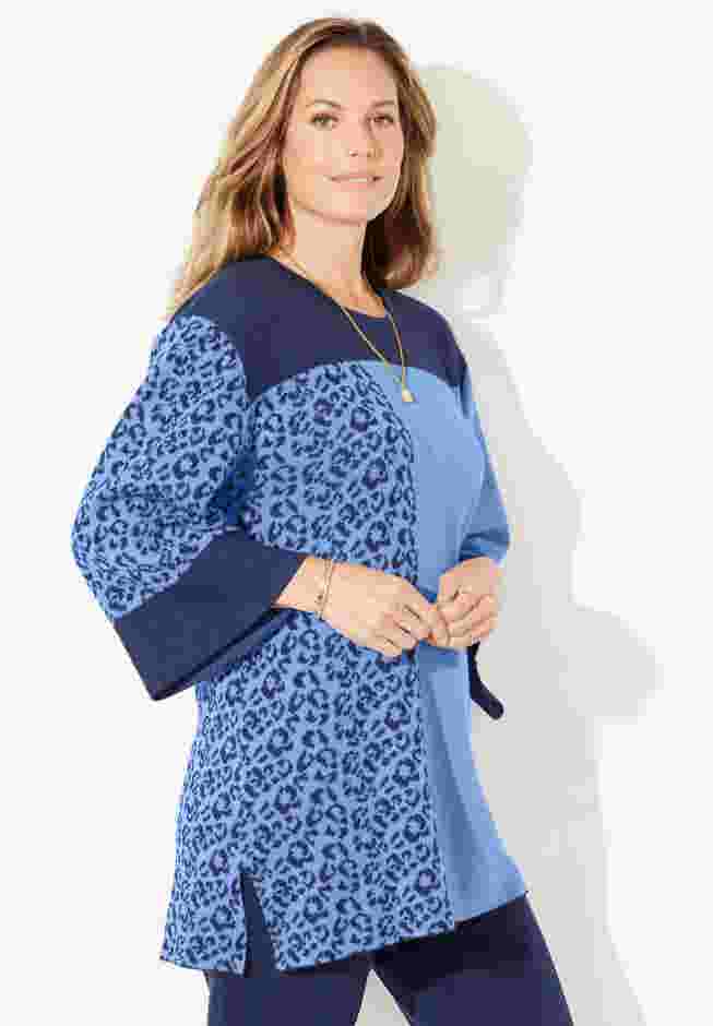 Jacquard Colorblock Pullover image number 1