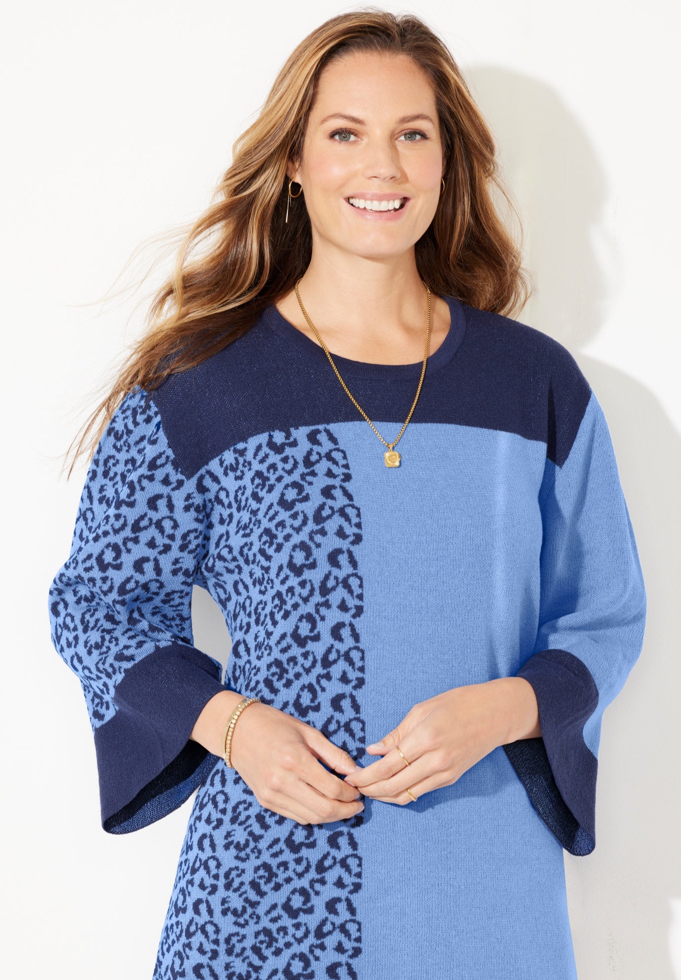 Jacquard Colorblock Pullover image number 1