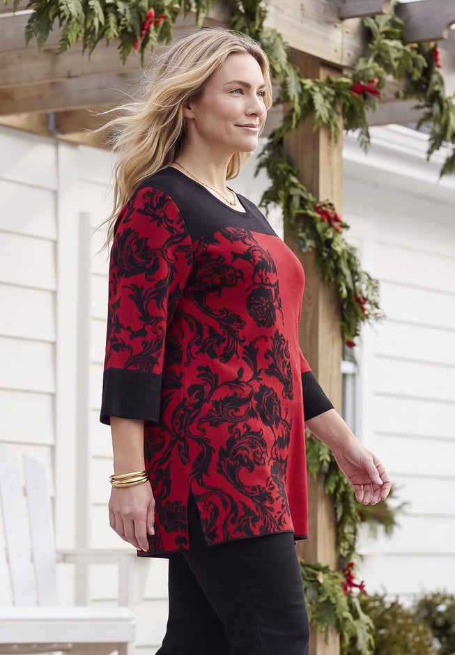 Jacquard Colorblock Pullover image number 1