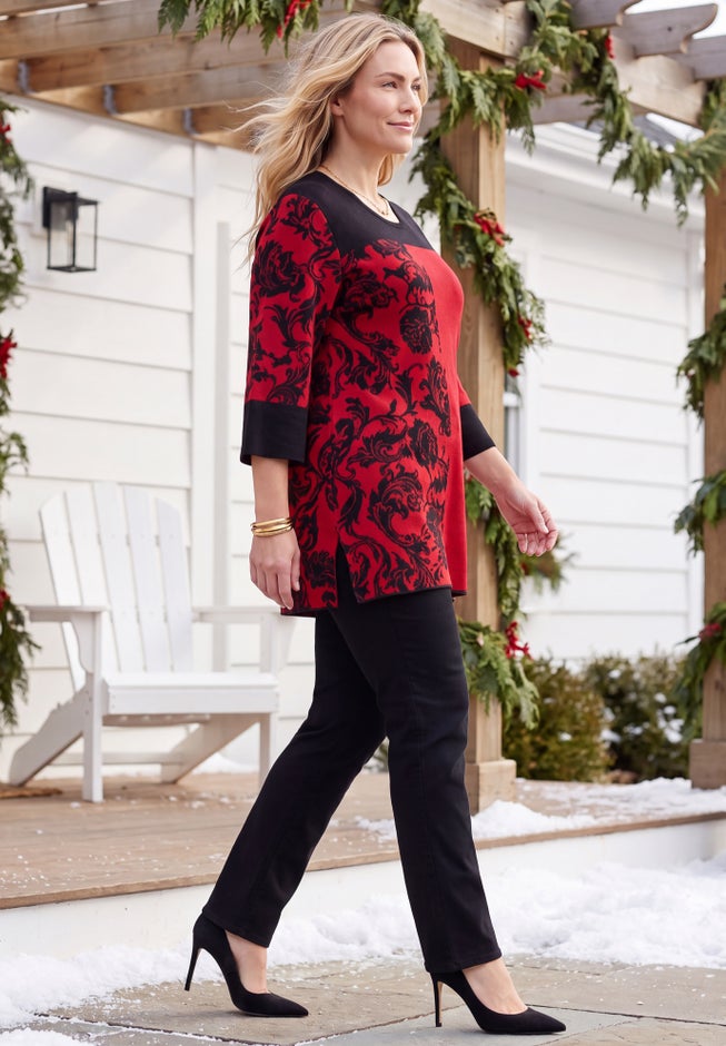 Jacquard Colorblock Pullover image number 2