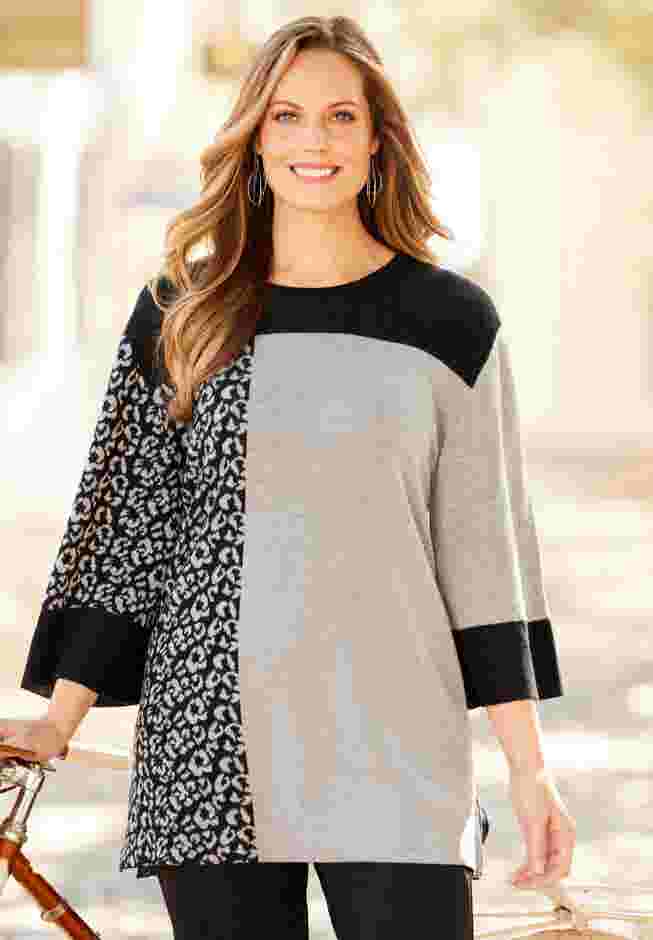 Jacquard Colorblock Pullover image number 0