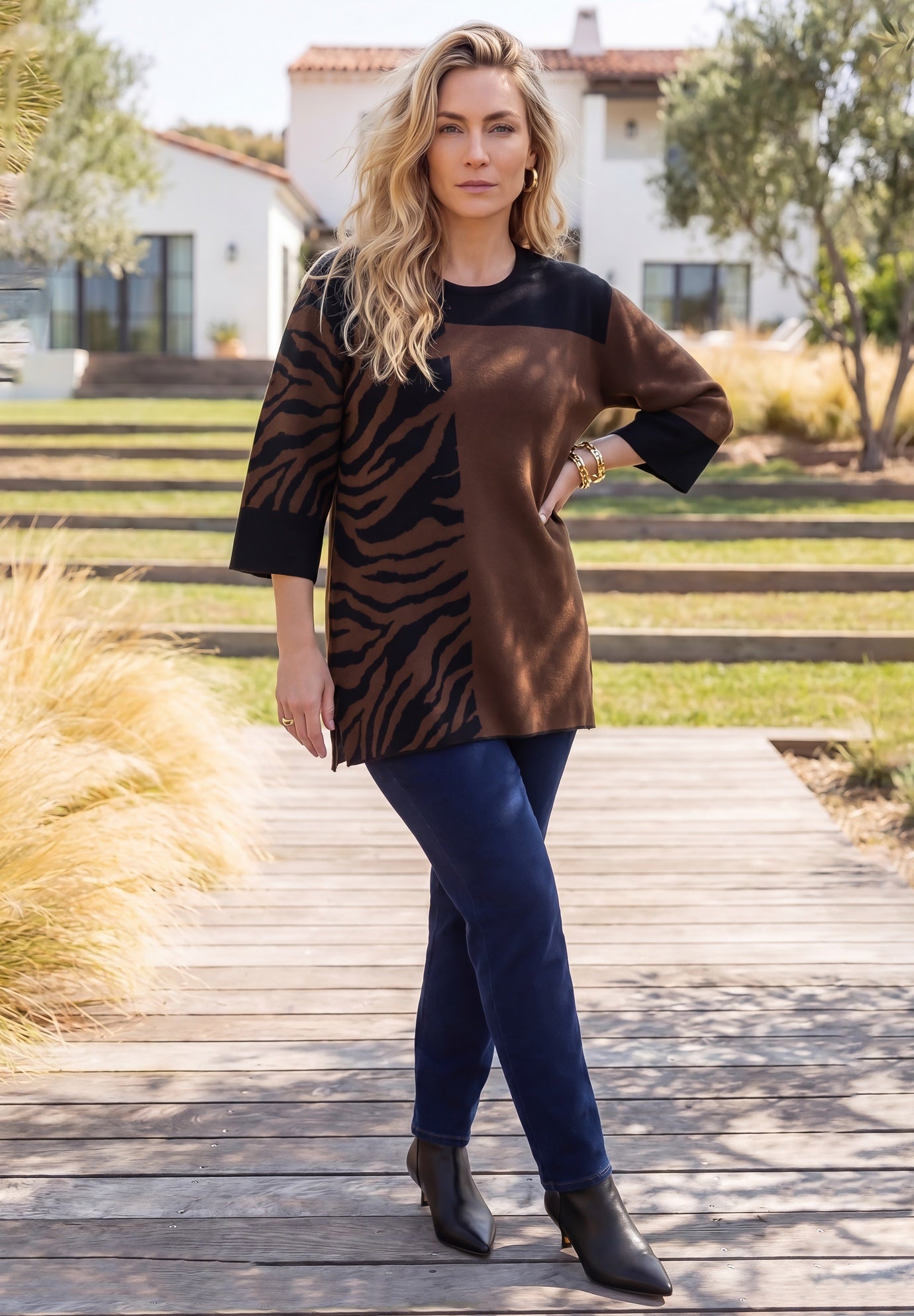 Jacquard Colorblock Pullover image number 0