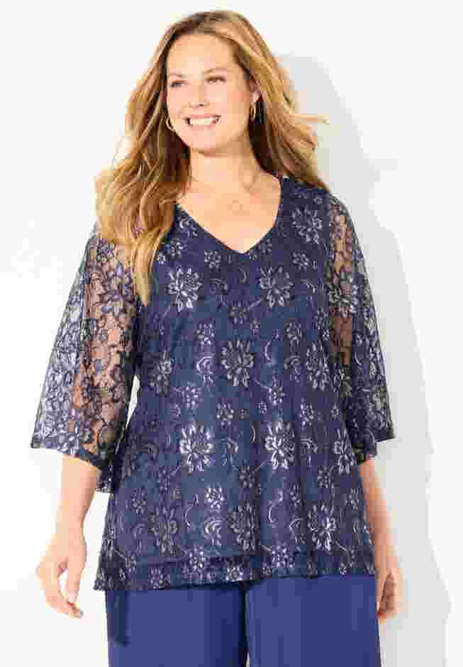 Allover Lace Blouse image number 3