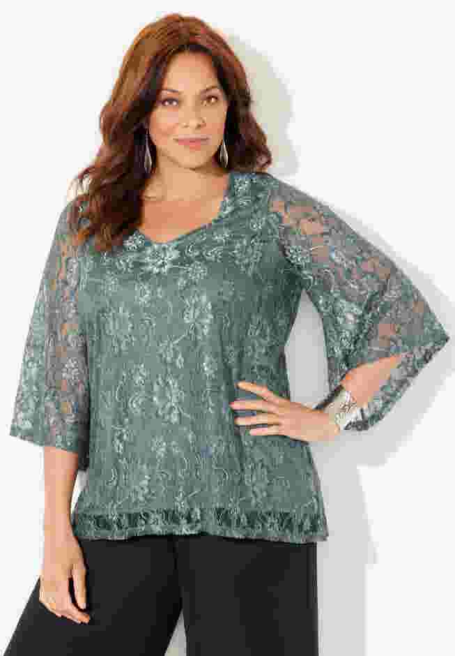 Allover Lace Blouse image number 0