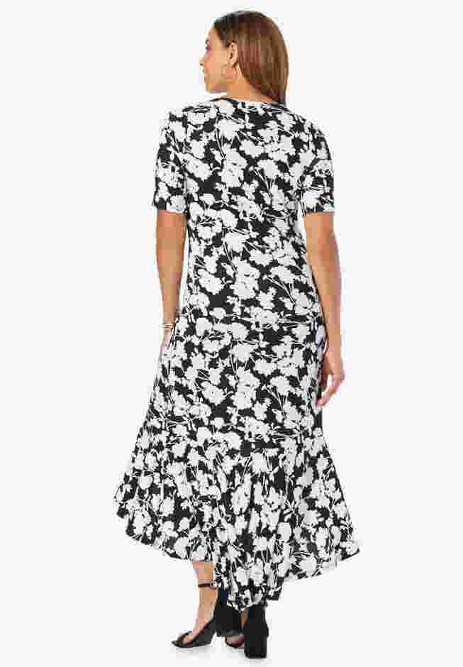 Stretch Knit Flounce Hem Maxi Dress image number 1