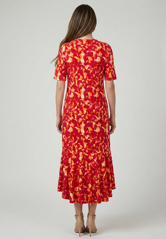 Stretch Knit Flounce Hem Maxi Dress image number 1