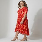 Stretch Knit Flounce Hem Maxi Dress image number null