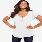 Plus Size Cotton Ultimate Flutter Sleeve Sweetheart Tee image number null