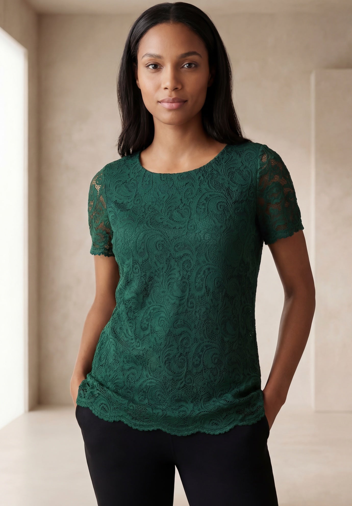 Stretch Lace Tunic image number 0