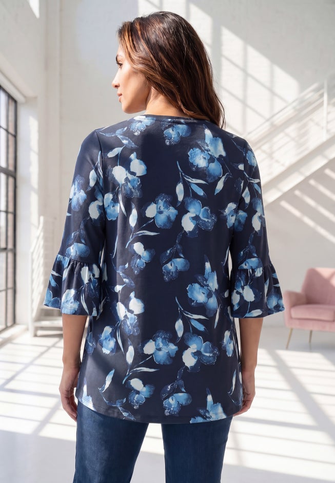 Plus Size Cotton Ultimate Bell Sleeve Tee image number 1
