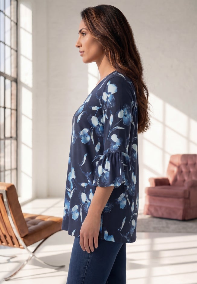 Plus Size Cotton Ultimate Bell Sleeve Tee image number 2
