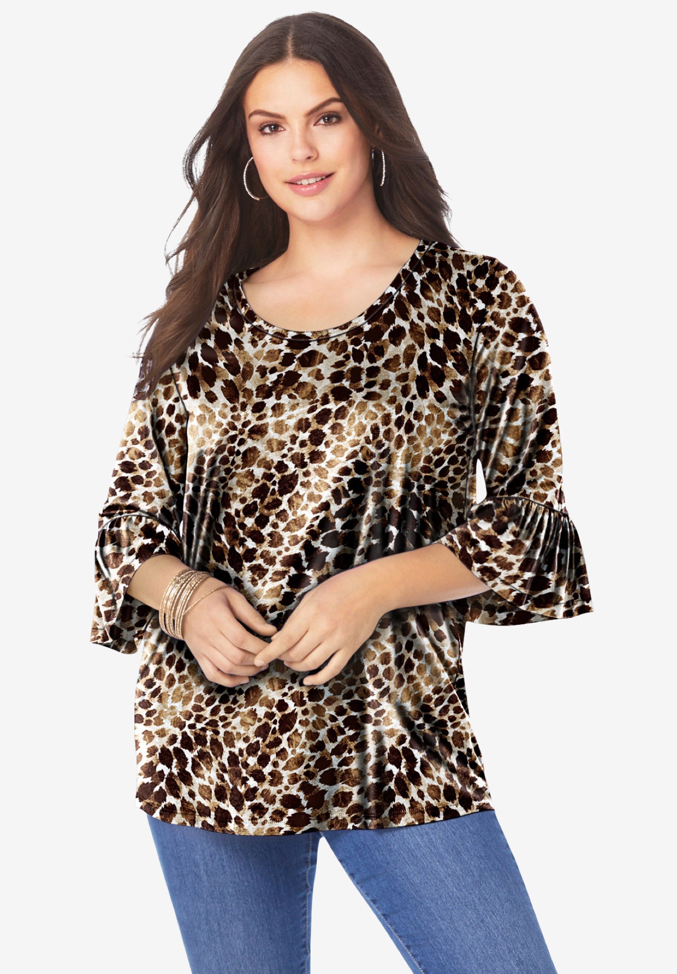 Plus Size Cotton Ultimate Bell Sleeve Tee image number 0
