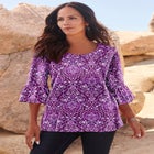 Plus Size Cotton Ultimate Bell Sleeve Tee image number null