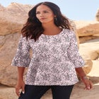 Plus Size Cotton Ultimate Bell Sleeve Tee image number 0