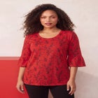 Plus Size Cotton Ultimate Bell Sleeve Tee image number 0
