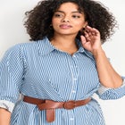 Leona Stripe Shirtdress With Belt image number 3
