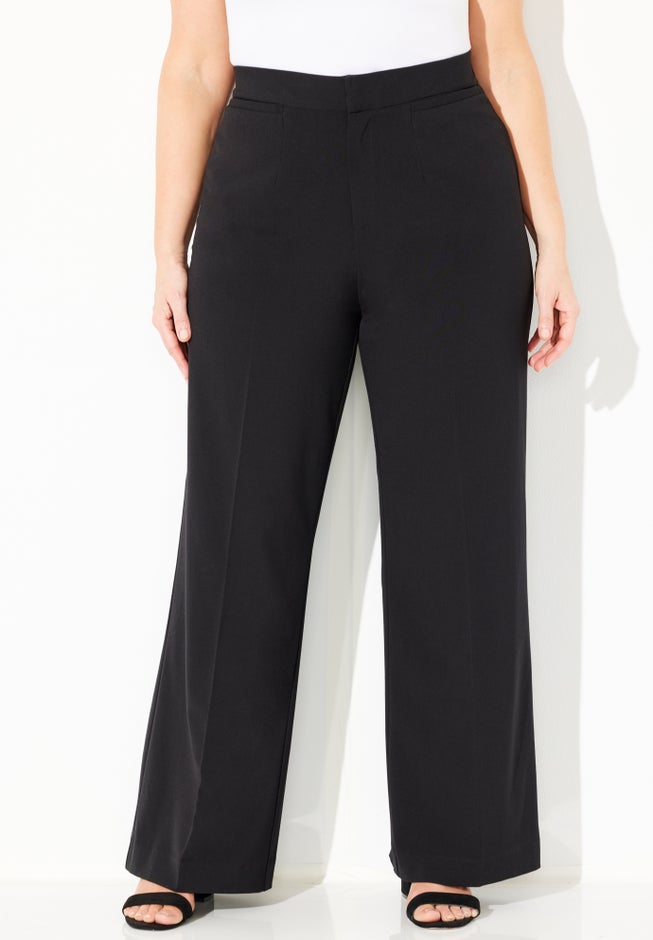 plus size womens black dress pants dress pants for plus size women LEG-22 {Grand Moment} Black Dress Pants w/Front Seam PLUS SIZE 1X 2X 3 Curvy Boutique Plus Size Clothing