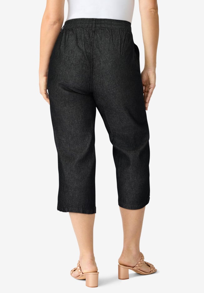 Plus Size Easy-Wear Straight Leg Capri image number 1