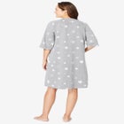 Short French Terry Zip-Front Robe image number null