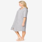 Short French Terry Zip-Front Robe image number null