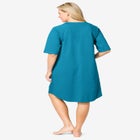 Short French Terry Zip-Front Robe image number null