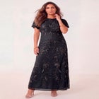 Plus Size Beaded Capelet Maxi Gown &ndash; Glam Evening Dress image number 0