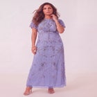 Plus Size Beaded Capelet Maxi Gown &ndash; Glam Evening Dress image number 0