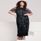 Plus Size Beaded Capelet Maxi Gown &ndash; Glam Evening Dress image number null