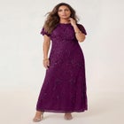 Plus Size Beaded Capelet Maxi Gown &ndash; Glam Evening Dress image number null