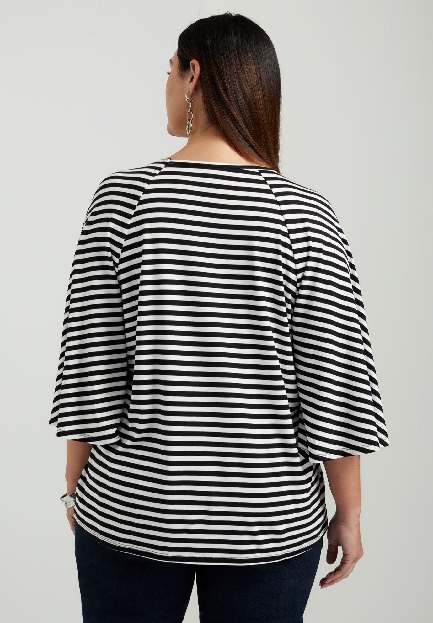 Flared Raglan Sleeve Breton Tee image number 1