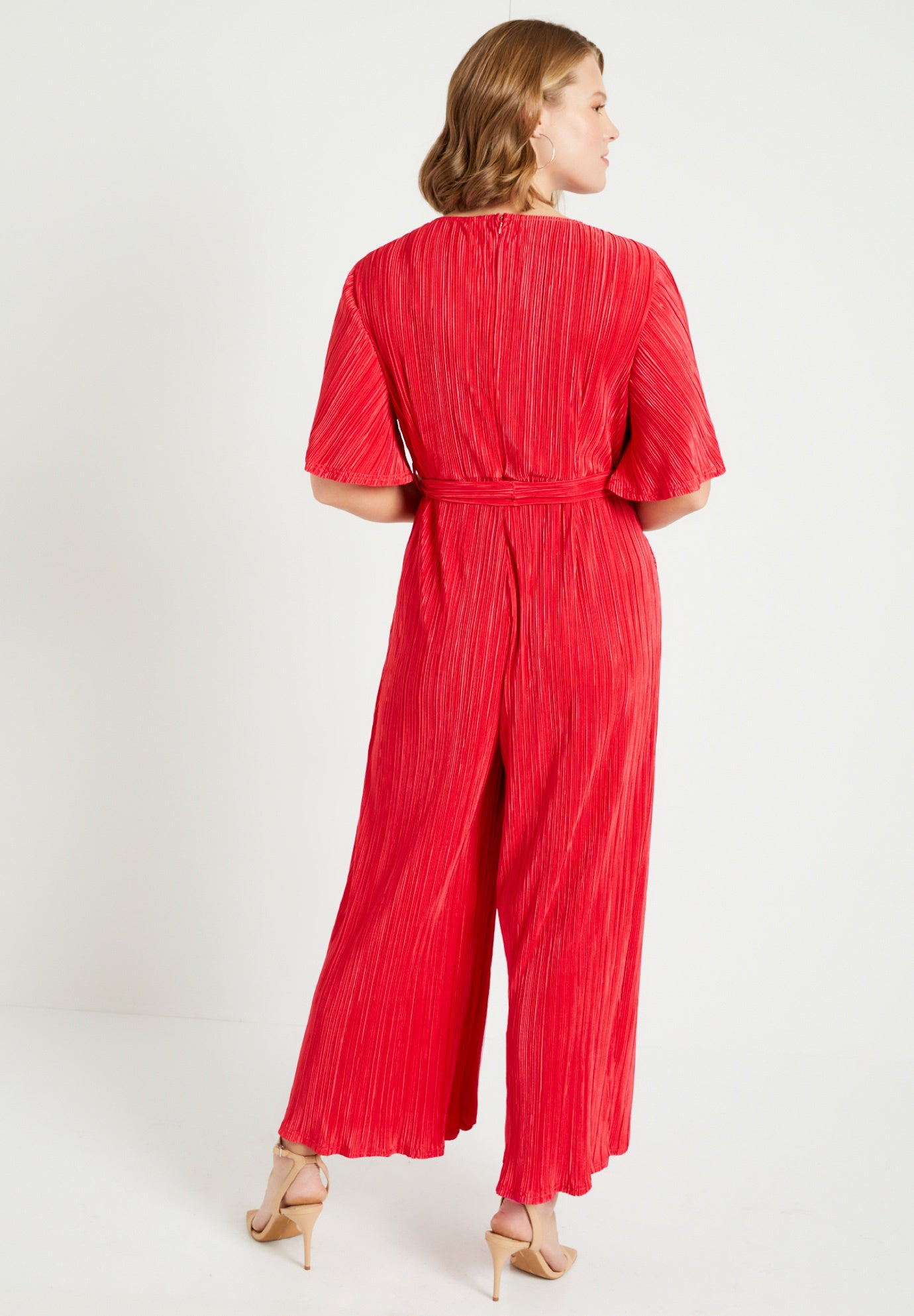Wide-Leg Plisse Jumpsuit image number 1